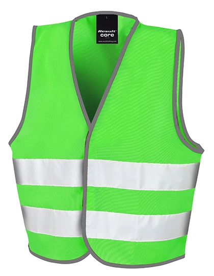 Junior Safety Vest zum Besticken und Bedrucken in der Farbe Lime mit Ihren Logo, Schriftzug oder Motiv.