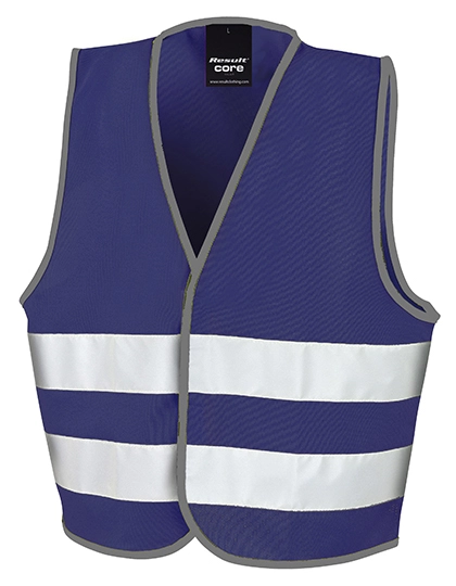 Junior Safety Vest zum Besticken und Bedrucken in der Farbe Navy mit Ihren Logo, Schriftzug oder Motiv.