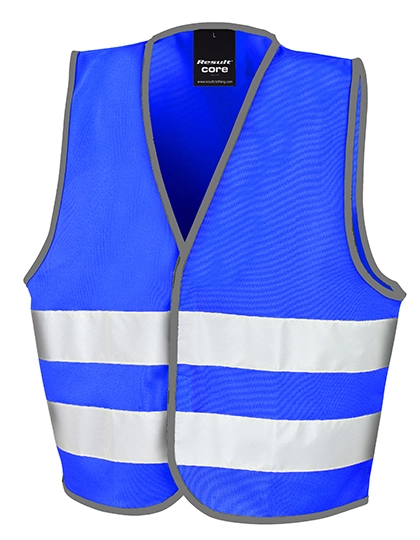Junior Safety Vest zum Besticken und Bedrucken in der Farbe Royal mit Ihren Logo, Schriftzug oder Motiv.