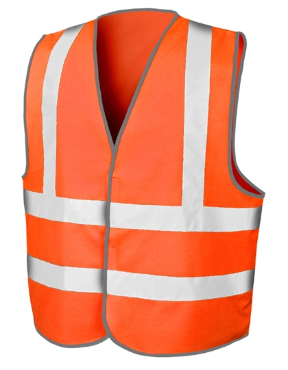 High Vis Motorway Vest zum Besticken und Bedrucken in der Farbe Fluorescent Orange mit Ihren Logo, Schriftzug oder Motiv.