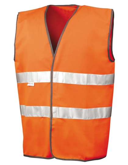 Motorist Safety Vest zum Besticken und Bedrucken in der Farbe Fluorescent Orange mit Ihren Logo, Schriftzug oder Motiv.