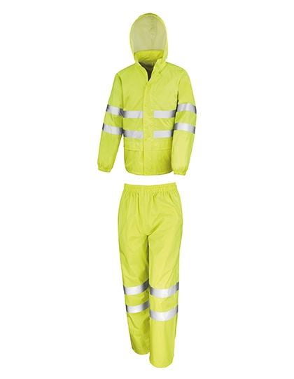High Vis Waterproof Suit zum Besticken und Bedrucken in der Farbe Fluorescent Yellow mit Ihren Logo, Schriftzug oder Motiv.
