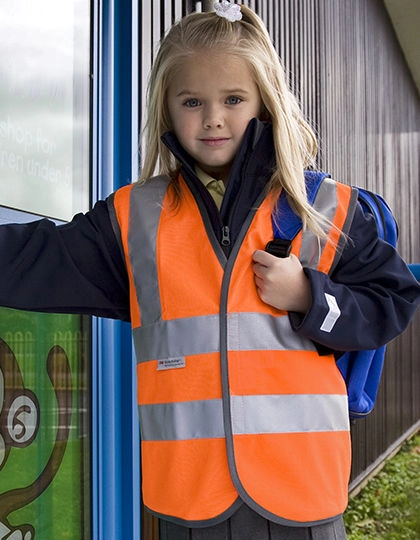 Junior Safety High Vis Vest zum Besticken und Bedrucken mit Ihren Logo, Schriftzug oder Motiv.