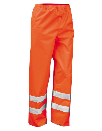 Safety High Vis Trouser zum Besticken und Bedrucken in der Farbe Fluorescent Orange mit Ihren Logo, Schriftzug oder Motiv.