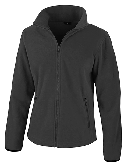 Women´s Fashion Fit Outdoor Fleece Jacket zum Besticken und Bedrucken in der Farbe Black mit Ihren Logo, Schriftzug oder Motiv.