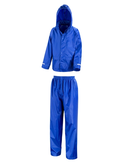 Junior Rain Suit zum Besticken und Bedrucken in der Farbe Royal mit Ihren Logo, Schriftzug oder Motiv.