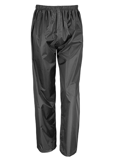 Rain Trousers zum Besticken und Bedrucken in der Farbe Black mit Ihren Logo, Schriftzug oder Motiv.