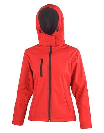 Women´s TX Performance Hooded Soft Shell Jacket zum Besticken und Bedrucken in der Farbe Red-Black mit Ihren Logo, Schriftzug oder Motiv.