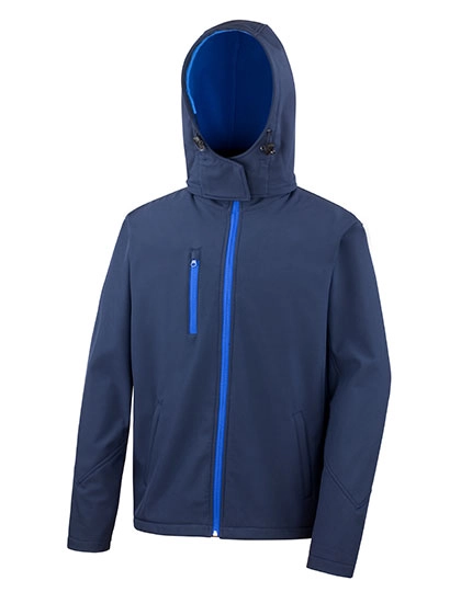 Men´s TX Performance Hooded Soft Jacket zum Besticken und Bedrucken in der Farbe Navy-Royal mit Ihren Logo, Schriftzug oder Motiv.