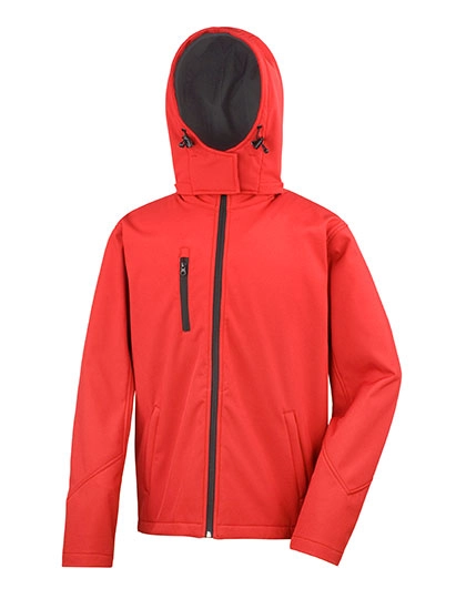Men´s TX Performance Hooded Soft Jacket zum Besticken und Bedrucken in der Farbe Red-Black mit Ihren Logo, Schriftzug oder Motiv.