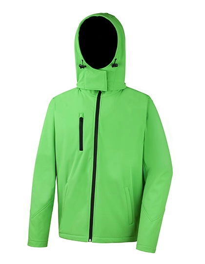 Men´s TX Performance Hooded Soft Jacket zum Besticken und Bedrucken in der Farbe Vivid Green-Black mit Ihren Logo, Schriftzug oder Motiv.