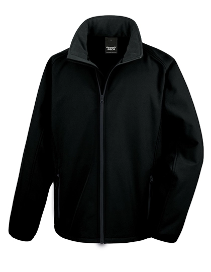 Printable Soft Shell Jacket zum Besticken und Bedrucken in der Farbe Black-Black mit Ihren Logo, Schriftzug oder Motiv.