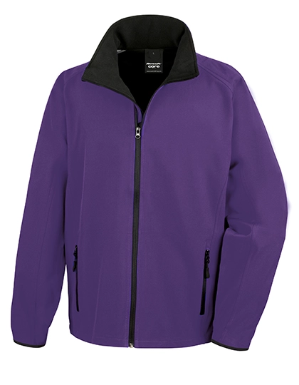 Printable Soft Shell Jacket zum Besticken und Bedrucken in der Farbe Purple-Black mit Ihren Logo, Schriftzug oder Motiv.