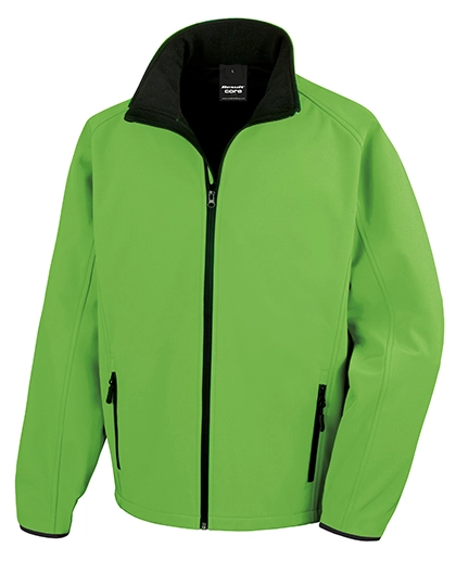 Printable Soft Shell Jacket zum Besticken und Bedrucken in der Farbe Vivid Green-Black mit Ihren Logo, Schriftzug oder Motiv.