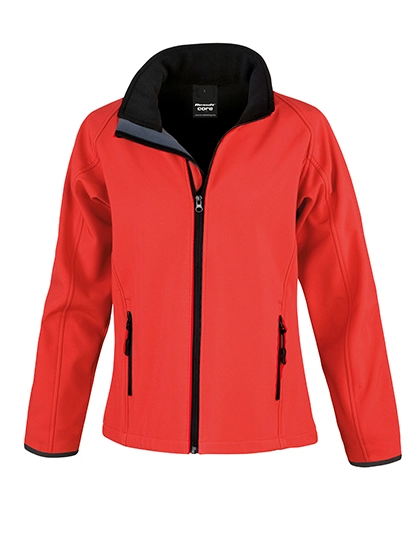 Women´s Printable Soft Shell Jacket zum Besticken und Bedrucken in der Farbe Red-Black mit Ihren Logo, Schriftzug oder Motiv.