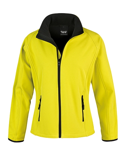 Women´s Printable Soft Shell Jacket zum Besticken und Bedrucken in der Farbe Yellow-Black mit Ihren Logo, Schriftzug oder Motiv.