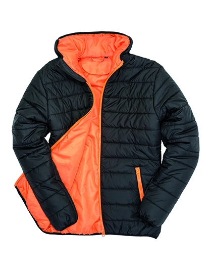 Soft Padded Jacket zum Besticken und Bedrucken in der Farbe Black-Orange mit Ihren Logo, Schriftzug oder Motiv.