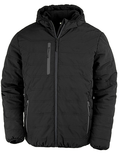 Recycled Black Compass Padded Winter Jacket zum Besticken und Bedrucken in der Farbe Black-Black mit Ihren Logo, Schriftzug oder Motiv.