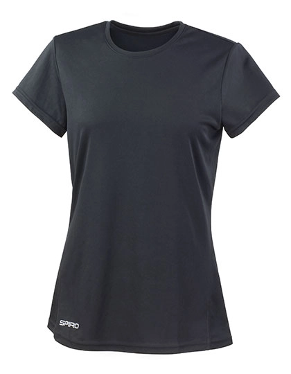 Women´s Quick Dry Shirt zum Besticken und Bedrucken in der Farbe Black mit Ihren Logo, Schriftzug oder Motiv.