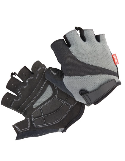 Unisex Bikewear Short Gloves zum Besticken und Bedrucken in der Farbe Grey-Black mit Ihren Logo, Schriftzug oder Motiv.
