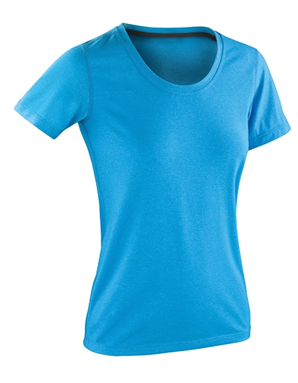 Women´s Fitness Shiny Marl T-Shirt zum Besticken und Bedrucken in der Farbe Ocean Blue-Phantom Grey mit Ihren Logo, Schriftzug oder Motiv.