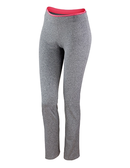 Women´s Fitness Trousers zum Besticken und Bedrucken in der Farbe Sport Grey Marl-Hot Coral mit Ihren Logo, Schriftzug oder Motiv.