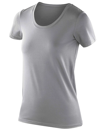 Women´s Impact Softex® T-Shirt zum Besticken und Bedrucken in der Farbe Cloudy Grey mit Ihren Logo, Schriftzug oder Motiv.