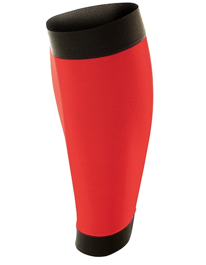 Compression Calf Sleeves (2 per pack) zum Besticken und Bedrucken in der Farbe Red-Black mit Ihren Logo, Schriftzug oder Motiv.