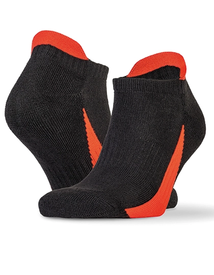 Sneaker Sports Socks (3 Pair Pack) zum Besticken und Bedrucken in der Farbe Black-Red mit Ihren Logo, Schriftzug oder Motiv.