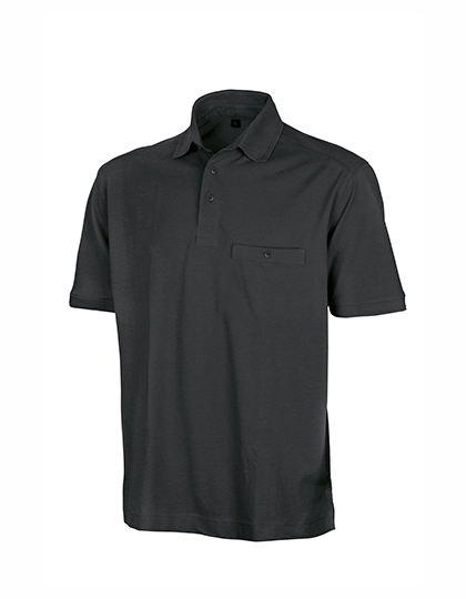 Apex Pocket Polo Shirt zum Besticken und Bedrucken in der Farbe Black mit Ihren Logo, Schriftzug oder Motiv.