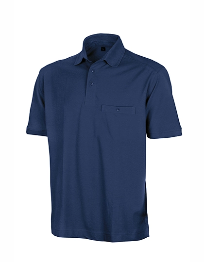 Apex Pocket Polo Shirt zum Besticken und Bedrucken in der Farbe Navy mit Ihren Logo, Schriftzug oder Motiv.