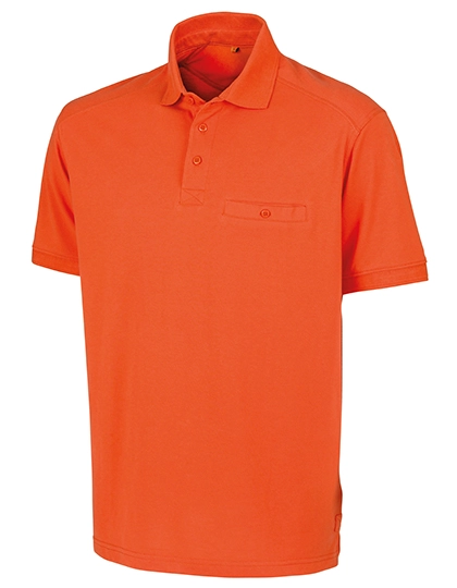 Apex Pocket Polo Shirt zum Besticken und Bedrucken in der Farbe Orange mit Ihren Logo, Schriftzug oder Motiv.