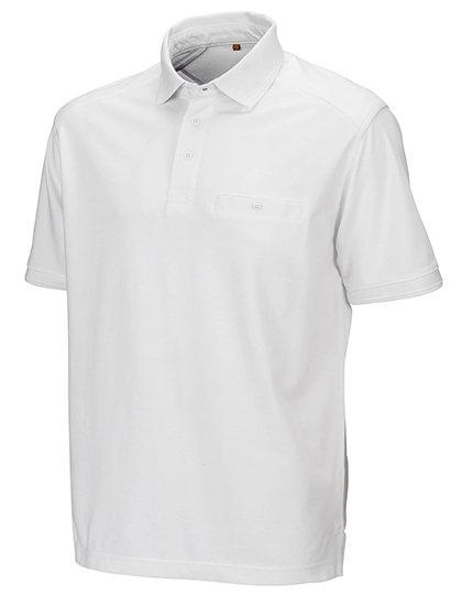 Apex Pocket Polo Shirt zum Besticken und Bedrucken in der Farbe White mit Ihren Logo, Schriftzug oder Motiv.