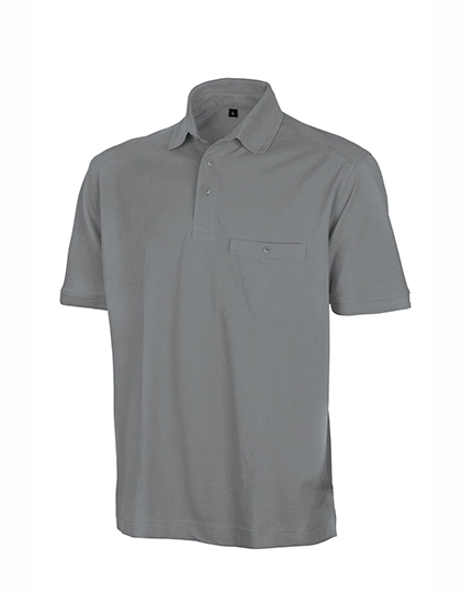 Apex Pocket Polo Shirt zum Besticken und Bedrucken in der Farbe Workguard Grey mit Ihren Logo, Schriftzug oder Motiv.