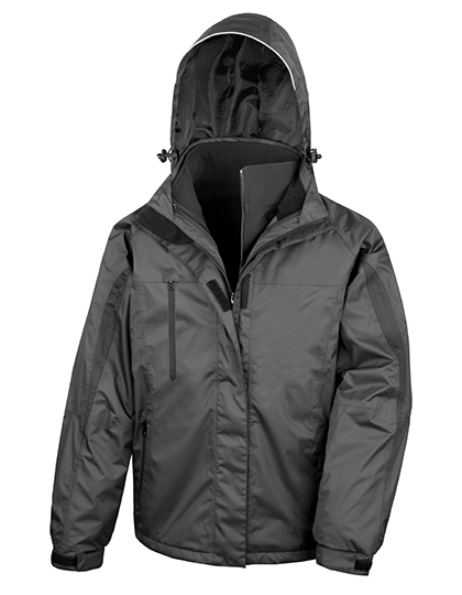 Men´s 3-in-1 Journey Jacket With Soft Shell Inner zum Besticken und Bedrucken in der Farbe Black-Black mit Ihren Logo, Schriftzug oder Motiv.