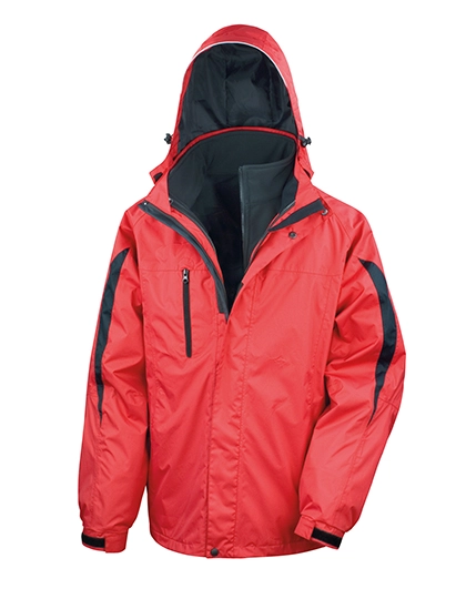 Men´s 3-in-1 Journey Jacket With Soft Shell Inner zum Besticken und Bedrucken in der Farbe Red-Black mit Ihren Logo, Schriftzug oder Motiv.