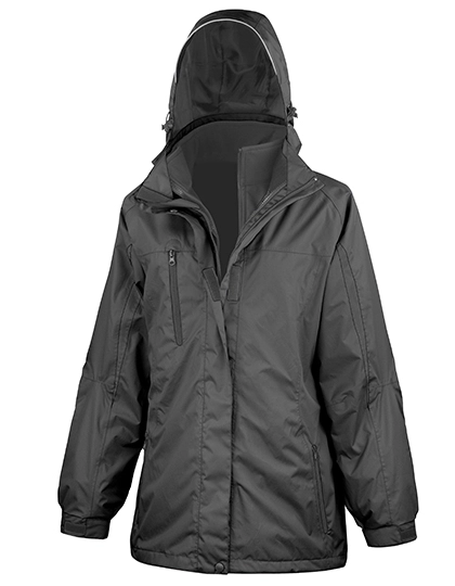Women´s 3-in-1 Journey Jacket With Soft Shell Inner zum Besticken und Bedrucken in der Farbe Black-Black mit Ihren Logo, Schriftzug oder Motiv.