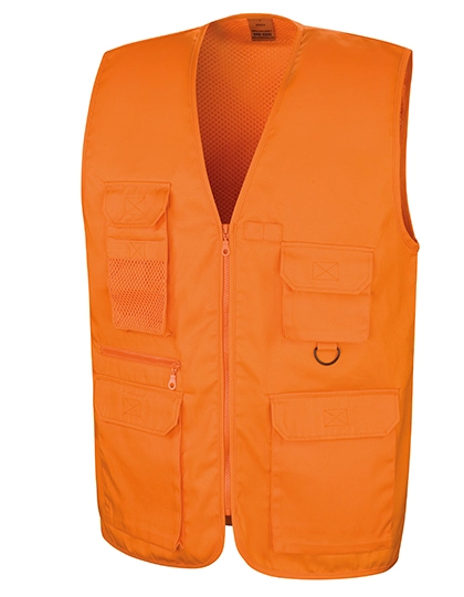 Safari Waistcoat zum Besticken und Bedrucken in der Farbe Orange mit Ihren Logo, Schriftzug oder Motiv.