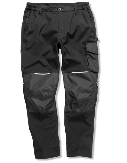 Slim Fit Soft Shell Work Trouser zum Besticken und Bedrucken in der Farbe Black mit Ihren Logo, Schriftzug oder Motiv.