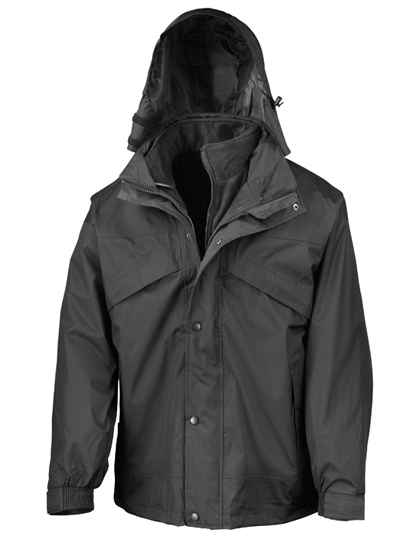 3-in-1 Zip & Clip Jacket zum Besticken und Bedrucken in der Farbe Black mit Ihren Logo, Schriftzug oder Motiv.