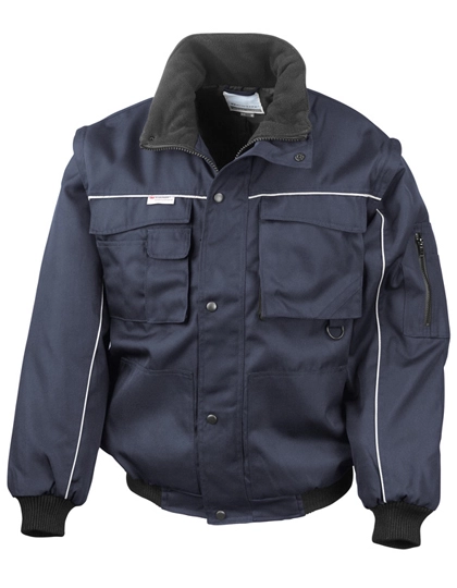 Zip Sleeve Heavy Duty Jacket zum Besticken und Bedrucken in der Farbe Navy-Navy mit Ihren Logo, Schriftzug oder Motiv.