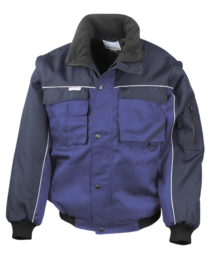 Zip Sleeve Heavy Duty Jacket zum Besticken und Bedrucken in der Farbe Royal-Navy mit Ihren Logo, Schriftzug oder Motiv.