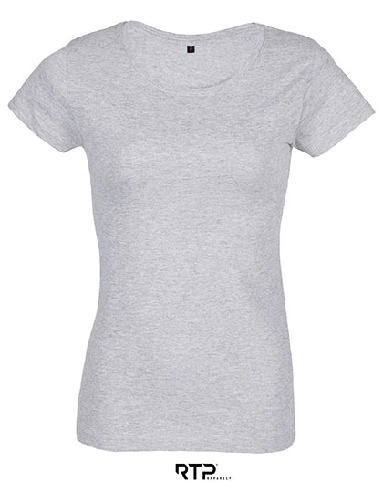 Women´s Tempo T-Shirt 185 gsm (Pack of 10) zum Besticken und Bedrucken in der Farbe Grey Melange mit Ihren Logo, Schriftzug oder Motiv.