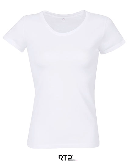 Women´s Tempo T-Shirt 185 gsm (Pack of 10) zum Besticken und Bedrucken in der Farbe White mit Ihren Logo, Schriftzug oder Motiv.