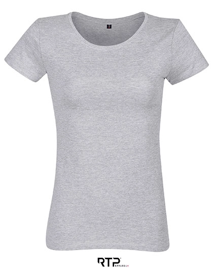 Women´s Cosmic T-Shirt 155 gsm (Pack of 5) zum Besticken und Bedrucken in der Farbe Grey Melange mit Ihren Logo, Schriftzug oder Motiv.