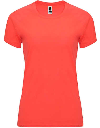 Women´s Bahrain T-Shirt zum Besticken und Bedrucken in der Farbe Fluor Coral 234 mit Ihren Logo, Schriftzug oder Motiv.