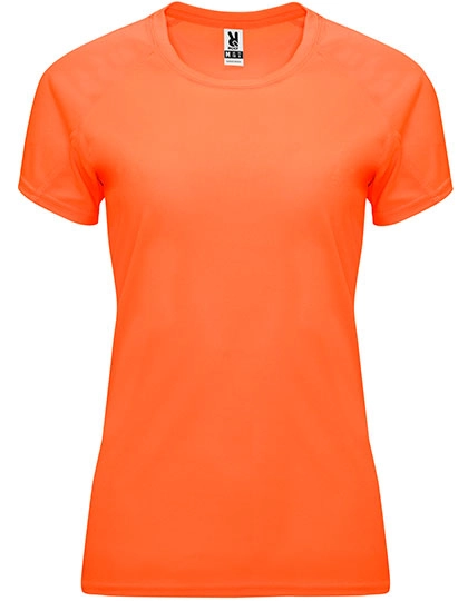 Women´s Bahrain T-Shirt zum Besticken und Bedrucken in der Farbe Fluor Orange 223 mit Ihren Logo, Schriftzug oder Motiv.