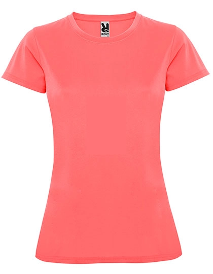 Women´s Montecarlo T-Shirt zum Besticken und Bedrucken in der Farbe Fluor Coral 234 mit Ihren Logo, Schriftzug oder Motiv.