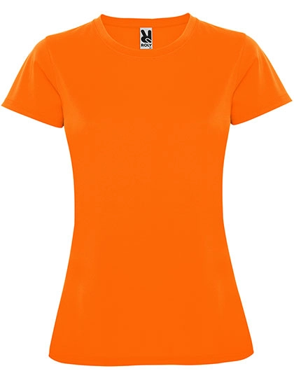 Women´s Montecarlo T-Shirt zum Besticken und Bedrucken in der Farbe Fluor Orange 223 mit Ihren Logo, Schriftzug oder Motiv.