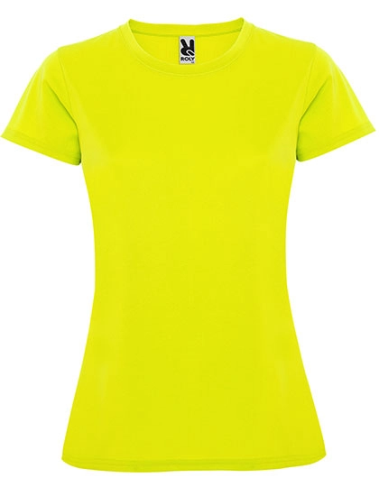 Women´s Montecarlo T-Shirt zum Besticken und Bedrucken in der Farbe Fluor Yellow 221 mit Ihren Logo, Schriftzug oder Motiv.